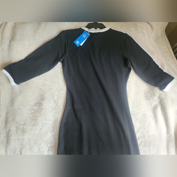 Adidas Adicolor Classics Maxi Dress black white stripes NWT. - Picture 8 of 10